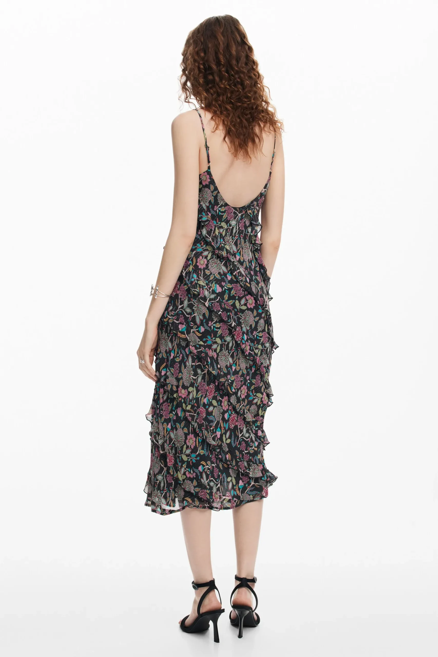 Midi dress with ruffles