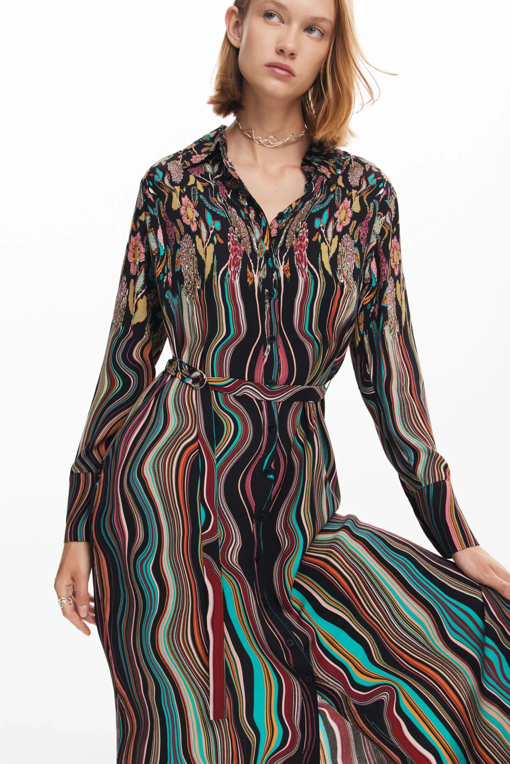 Midi shirt dress