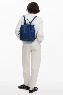 Mini backpack with geometric flowers