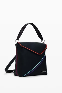Mini backpack with stripes