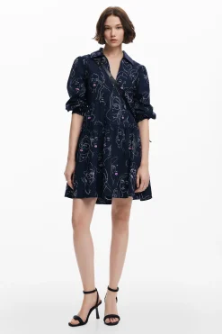 Mini dress with faces