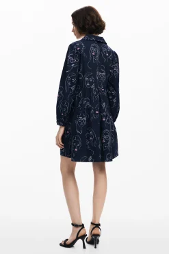 Mini dress with faces