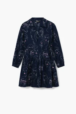Mini dress with faces