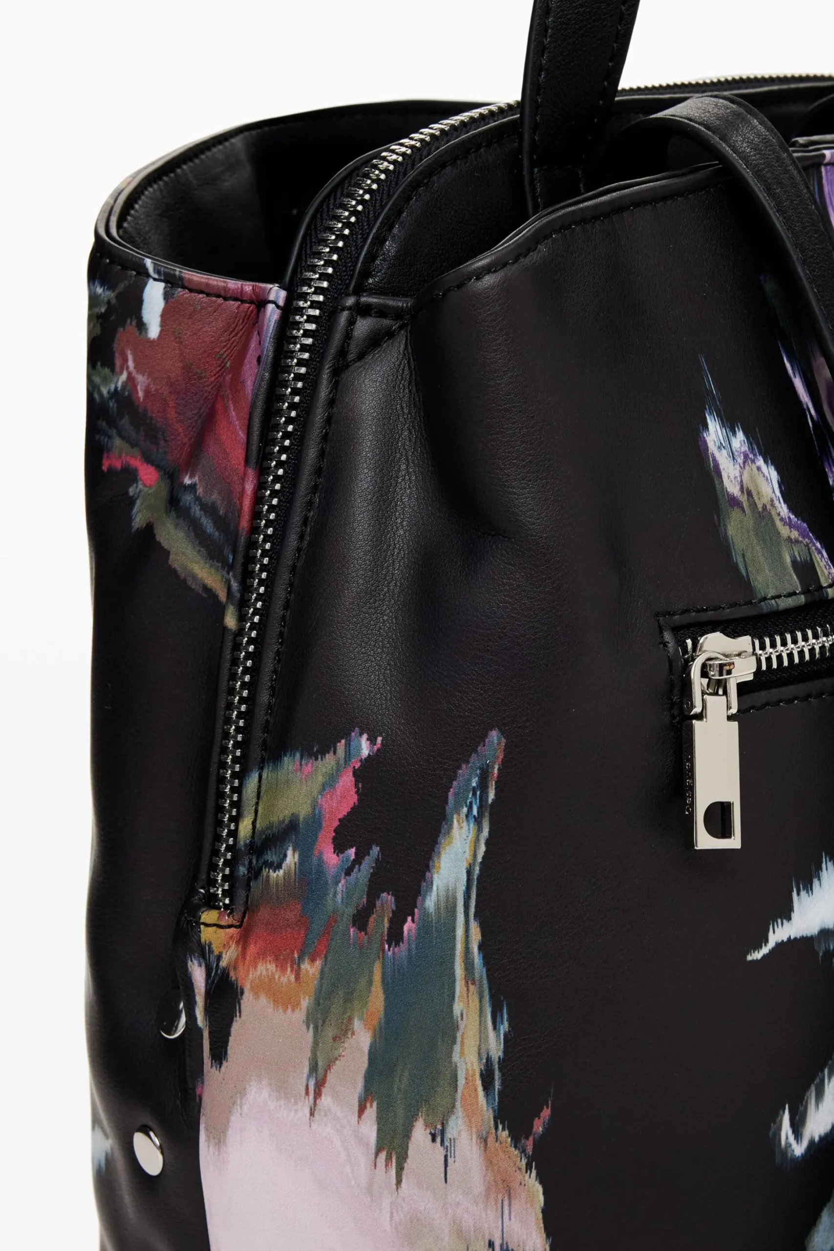 Mini faux leather backpack