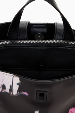 Mini faux leather backpack