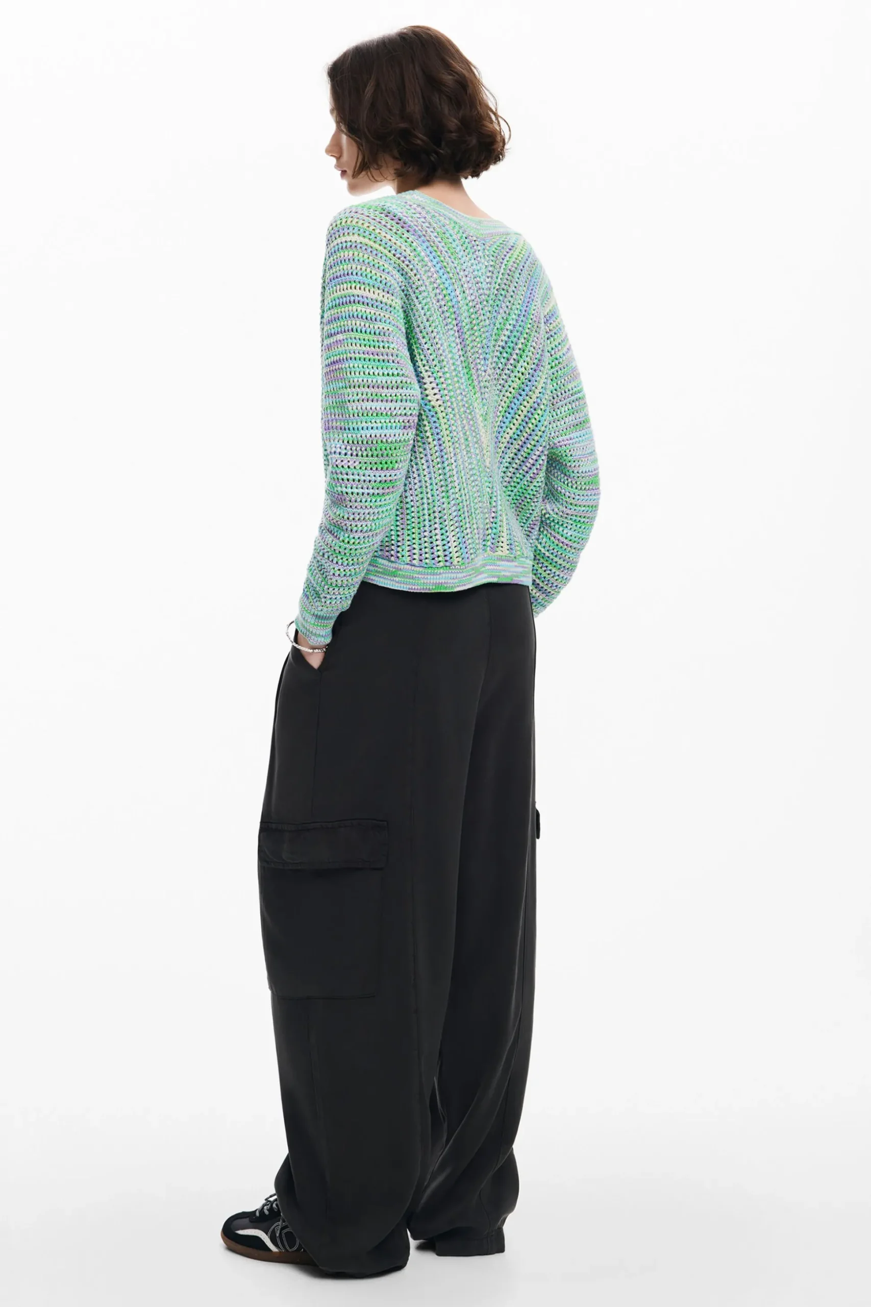 Multicolored printed cardigan