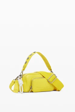 Multi-handle faux leather crossbody bag