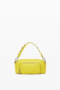 Multi-handle faux leather crossbody bag