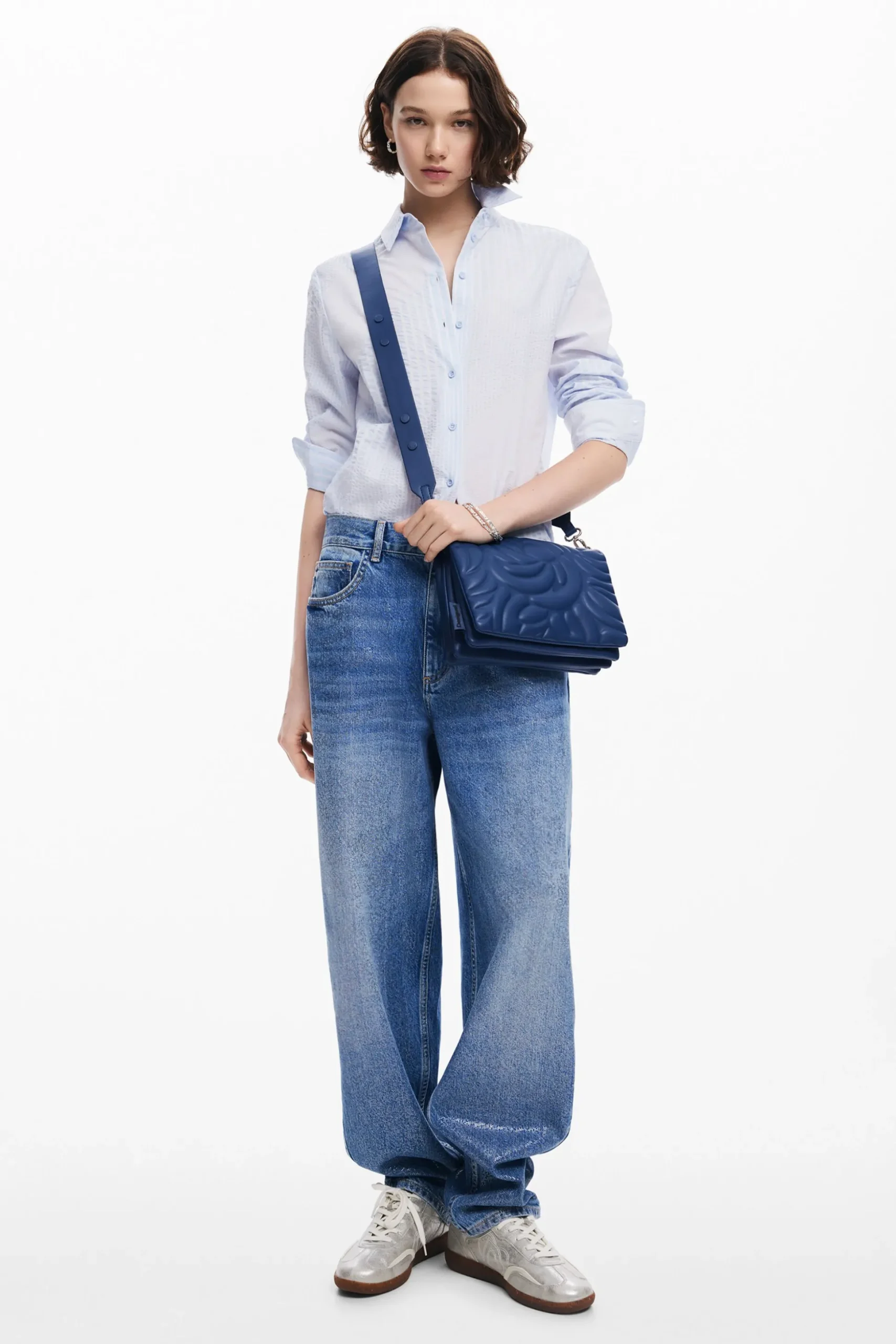 Multi-handle floral crossbody bag
