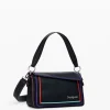 Multilineal handbag with zipper