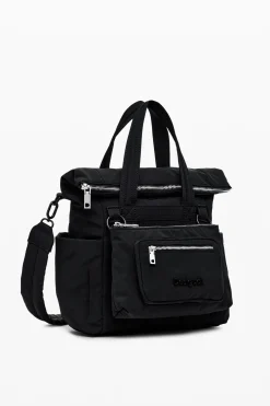 Multi-pocket nylon handbag