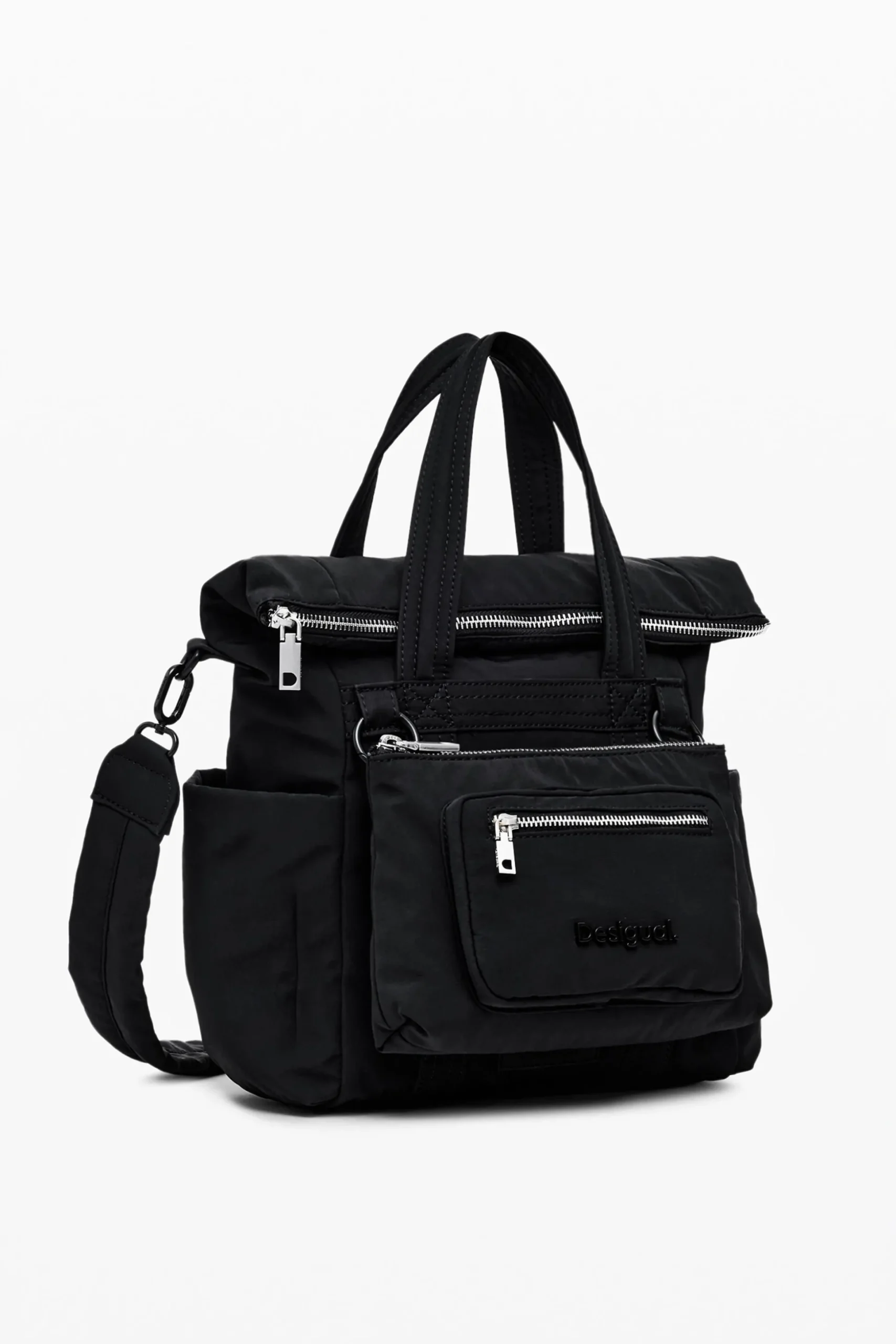 Multi-pocket nylon handbag
