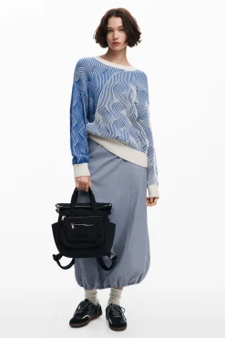 Multi-pocket nylon handbag