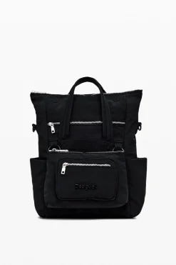 Multi-pocket nylon handbag