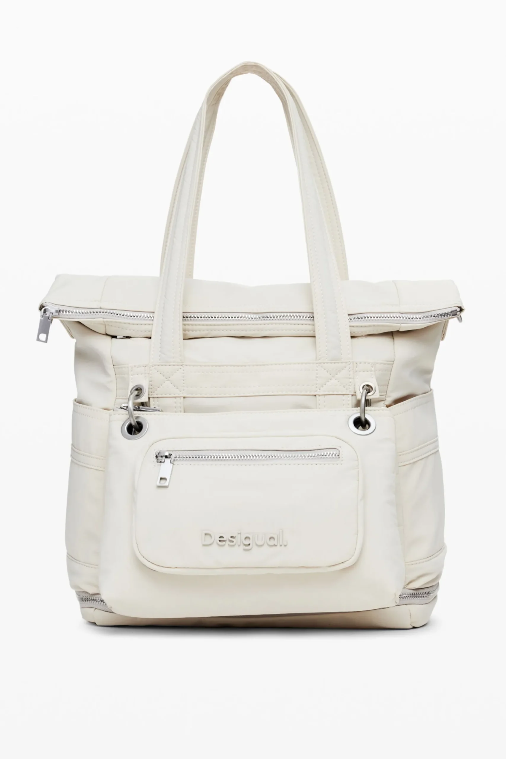 Multi-position nylon backpack