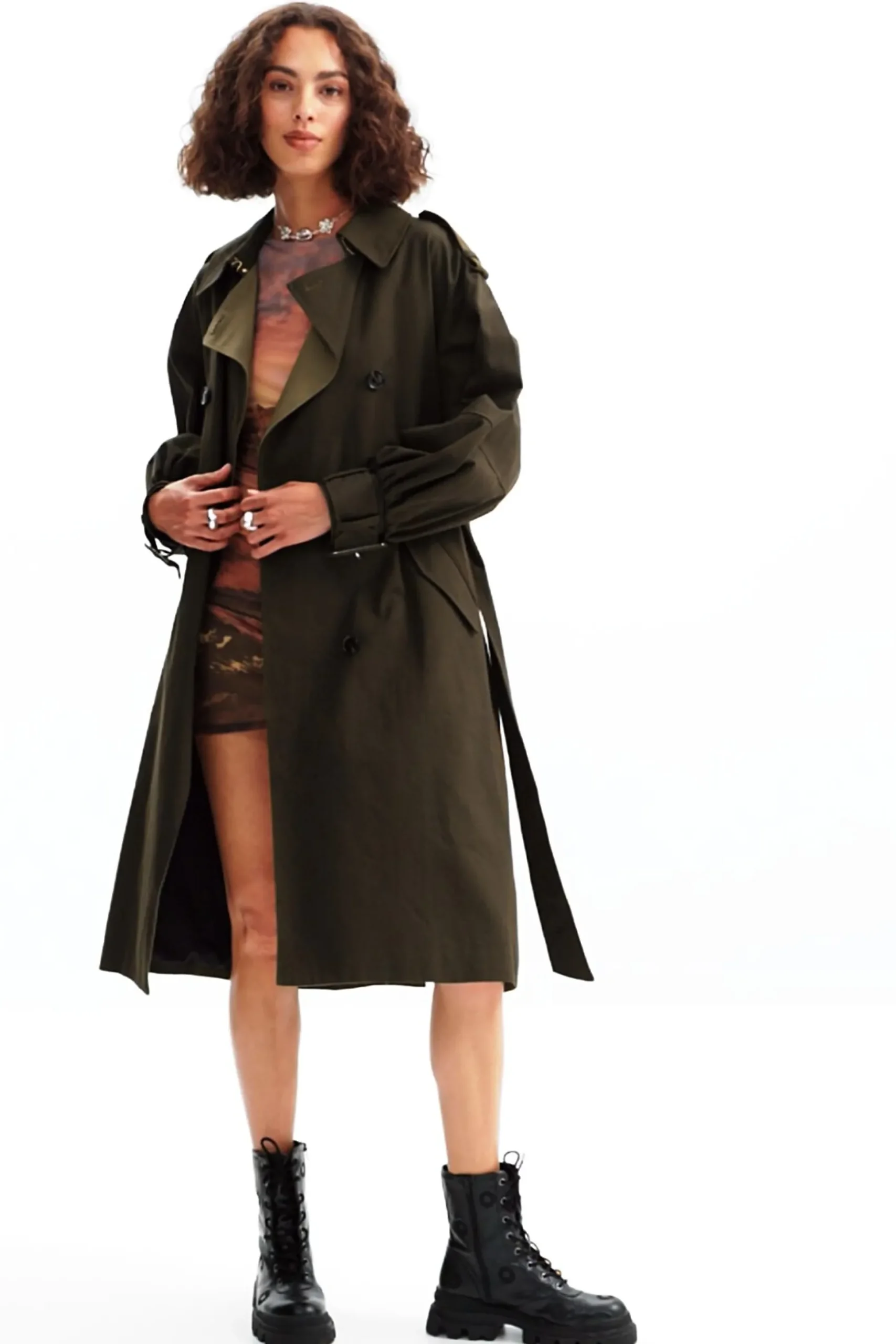 Oversize belted trench coat