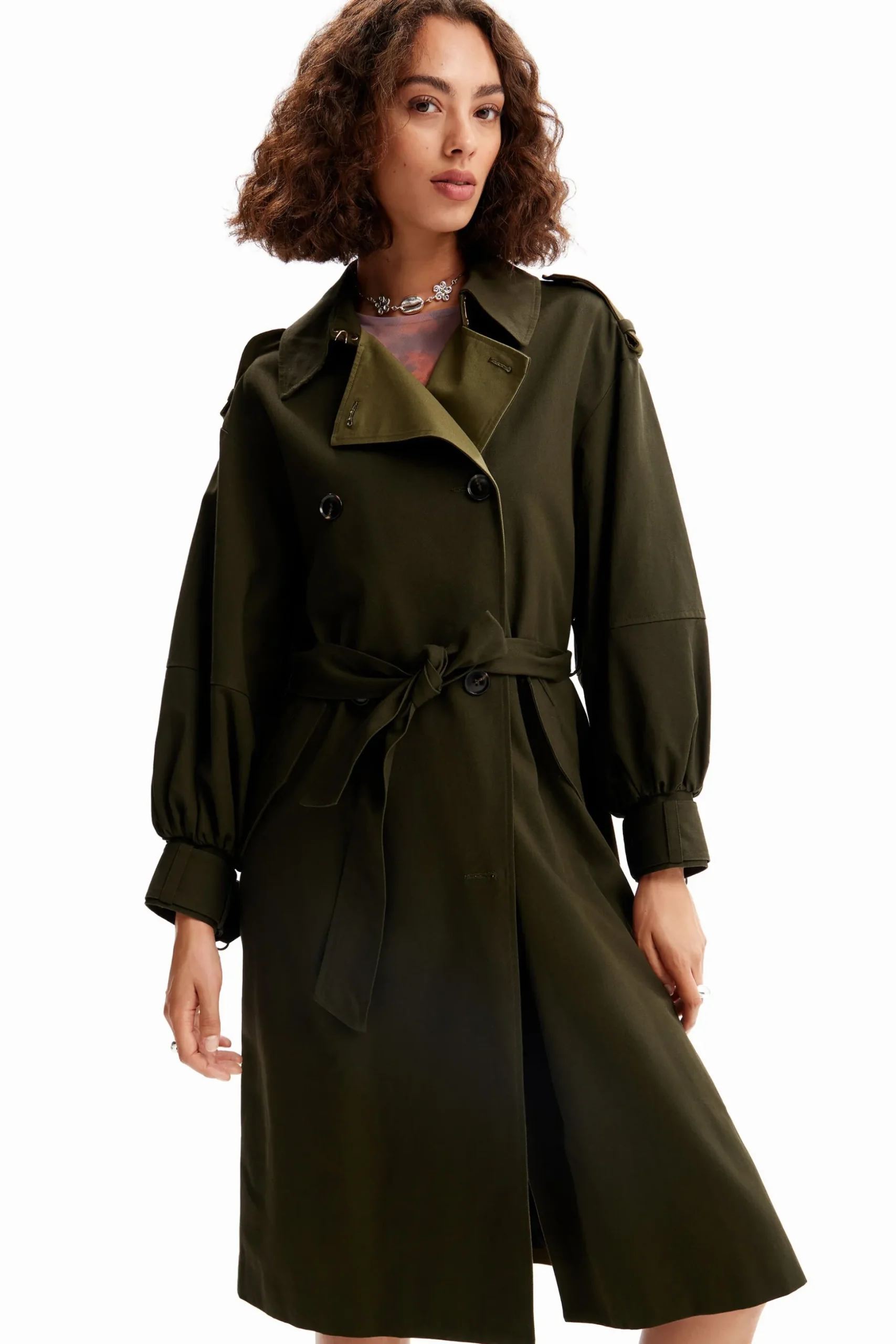 Oversize belted trench coat