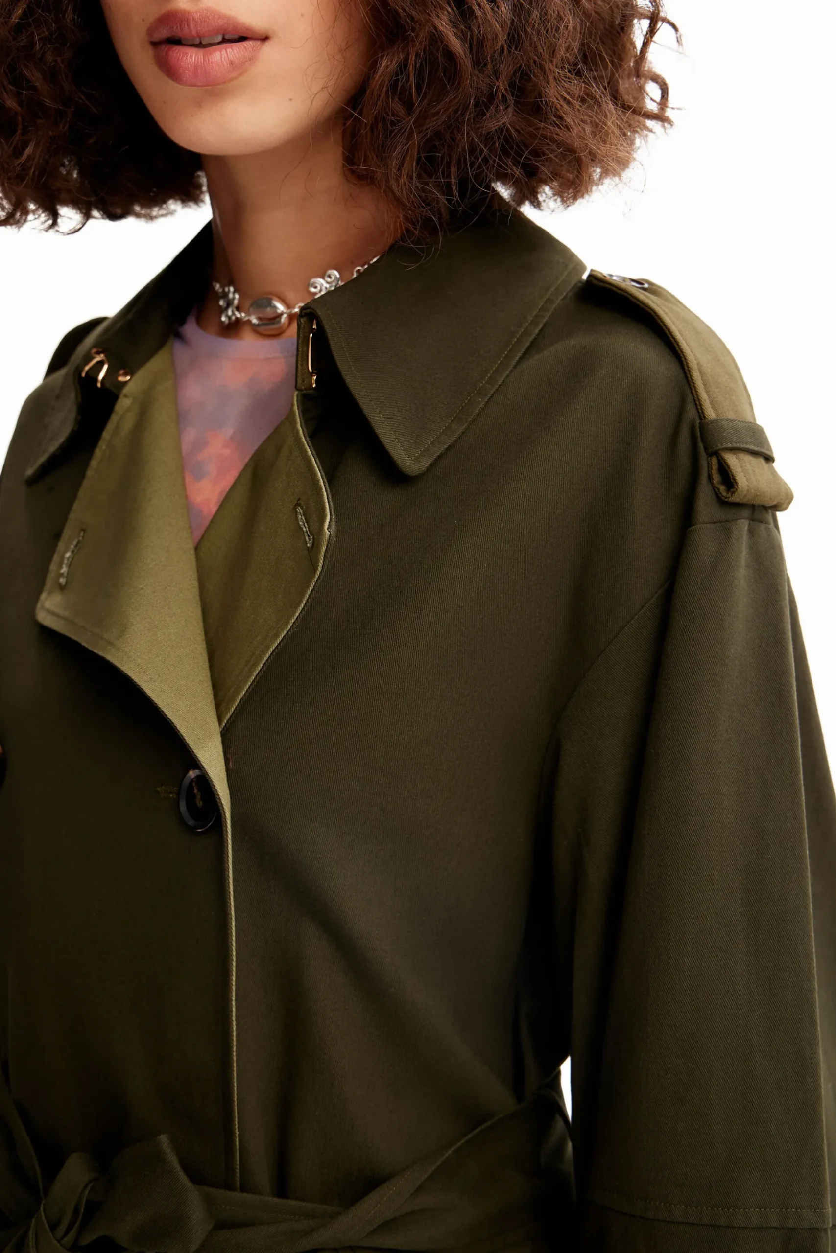 Oversize belted trench coat