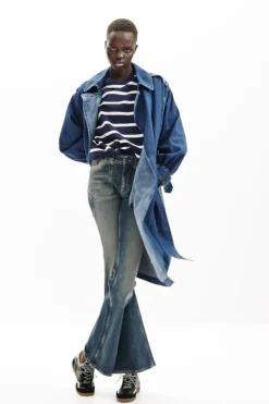 Oversize denim trench coat