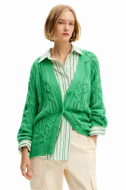 Oversize openwork cardigan