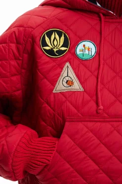 Padded hoodie with patches