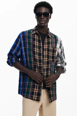 Patchwork checkered shirt