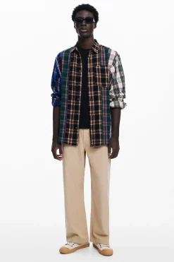 Patchwork checkered shirt