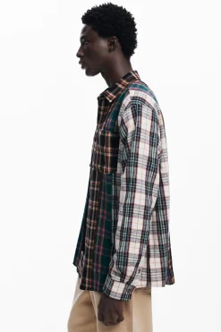 Patchwork checkered shirt