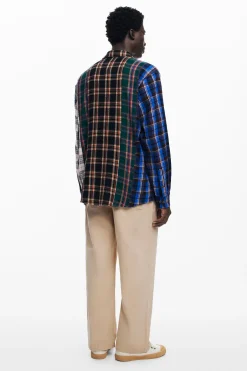 Patchwork checkered shirt