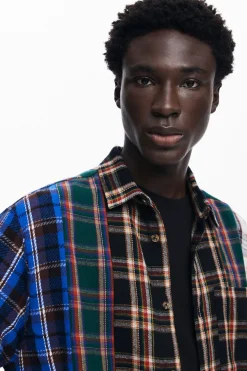 Patchwork checkered shirt