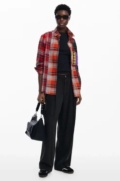 Patchwork checkered shirt