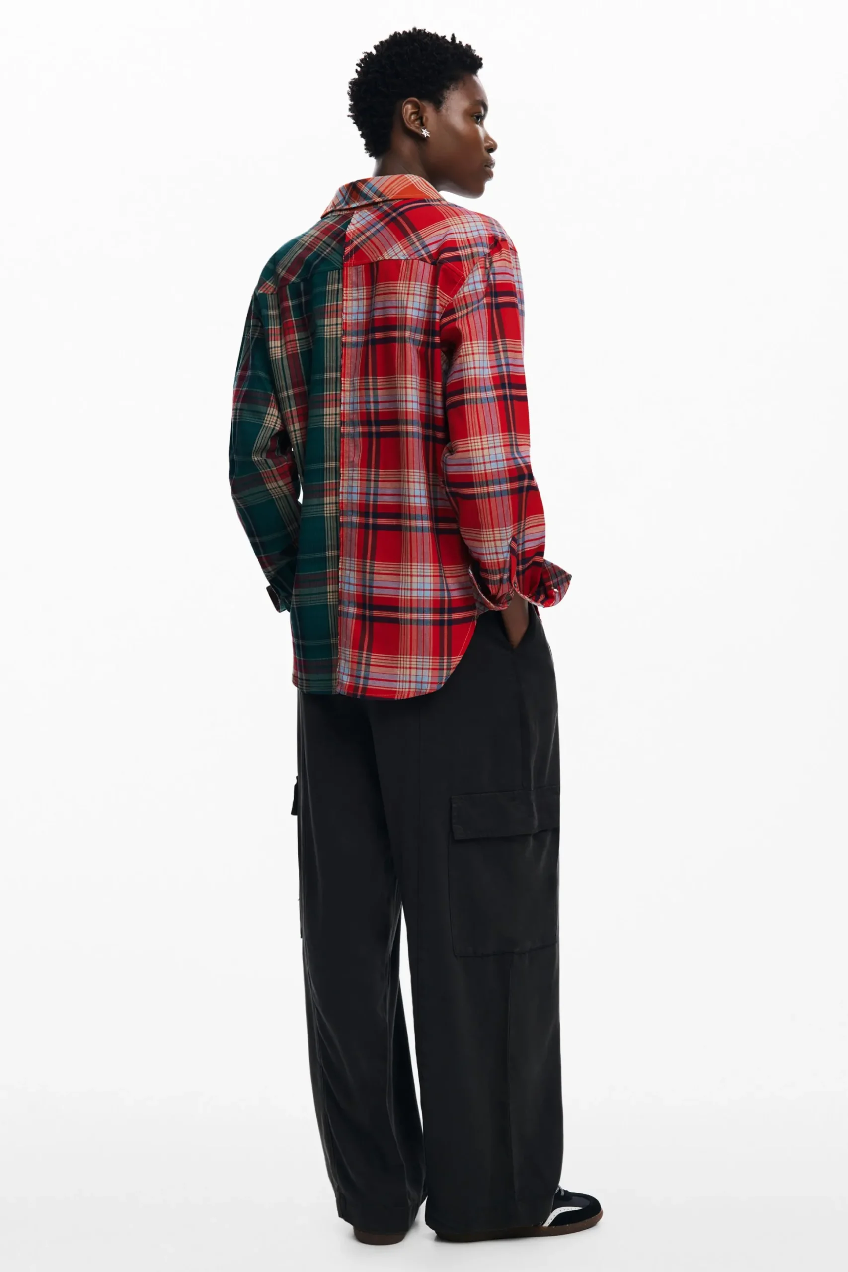 Patchwork checkered shirt