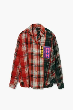 Patchwork checkered shirt