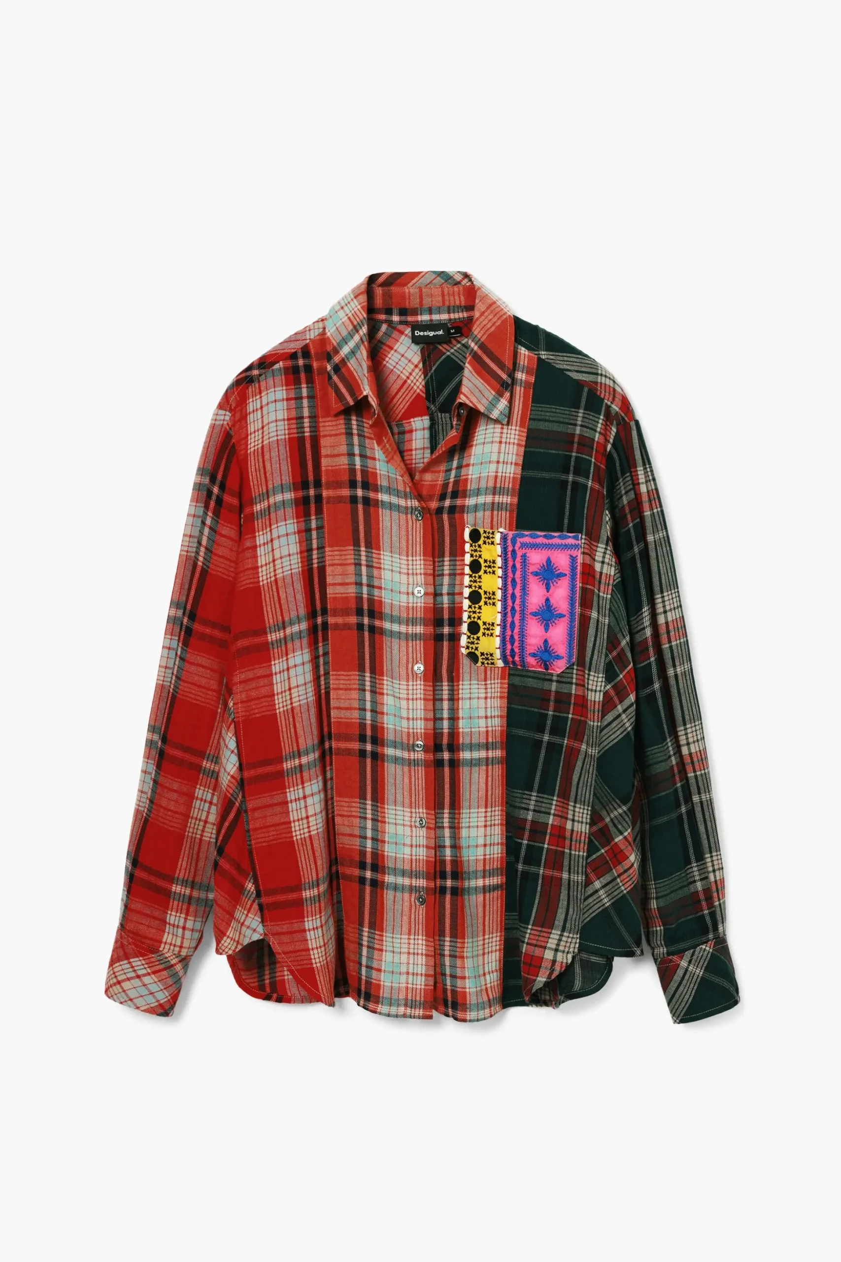 Patchwork checkered shirt