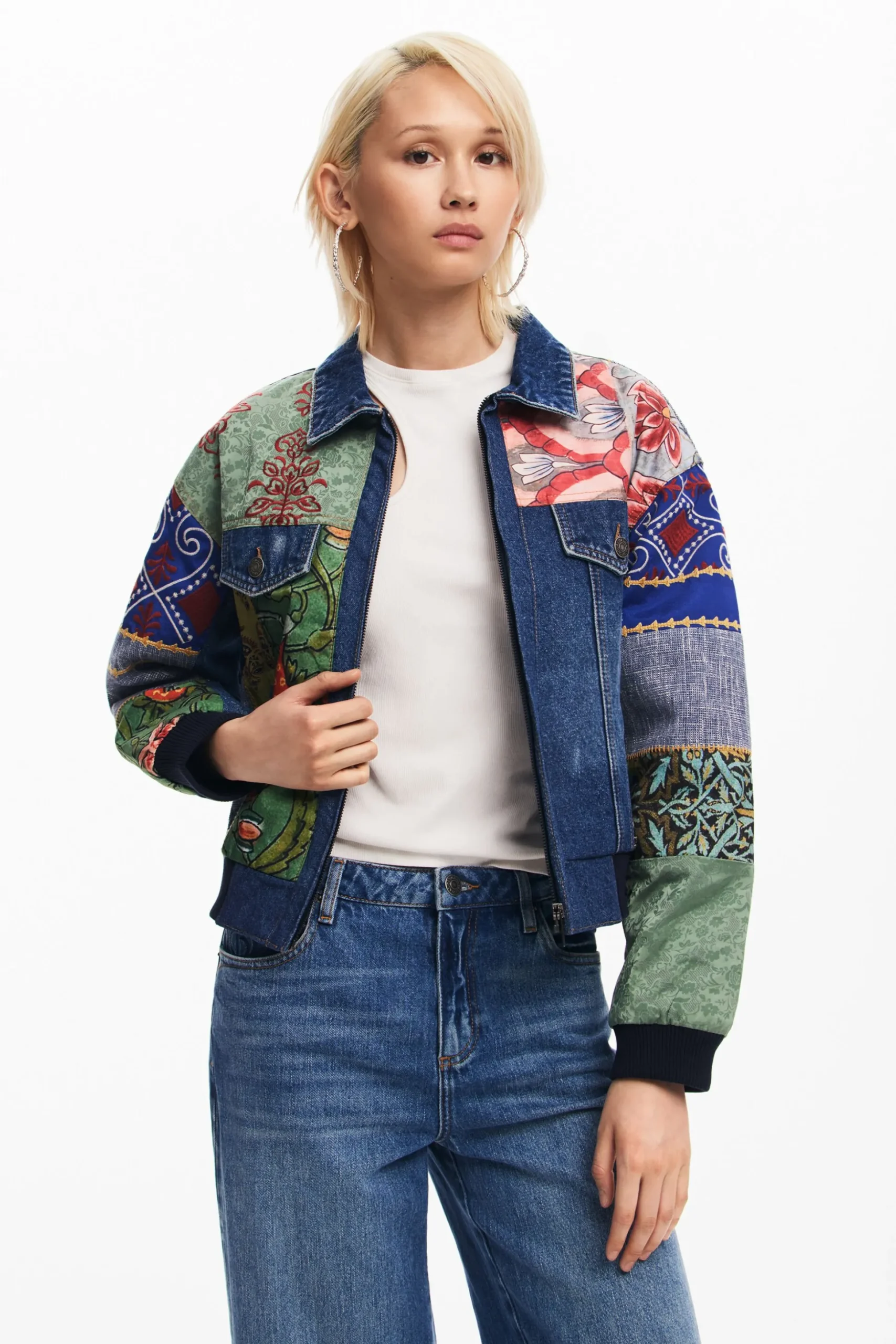 Patchwork denim jacket