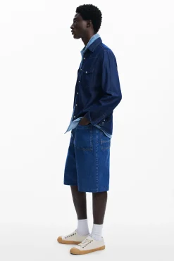 Patchwork denim shirt