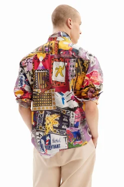 Patchwork poplin shirt