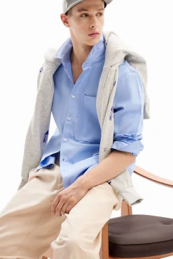 Patchwork poplin shirt