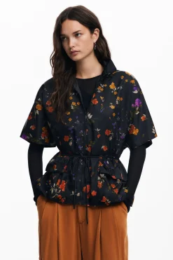 Petal zipper poncho