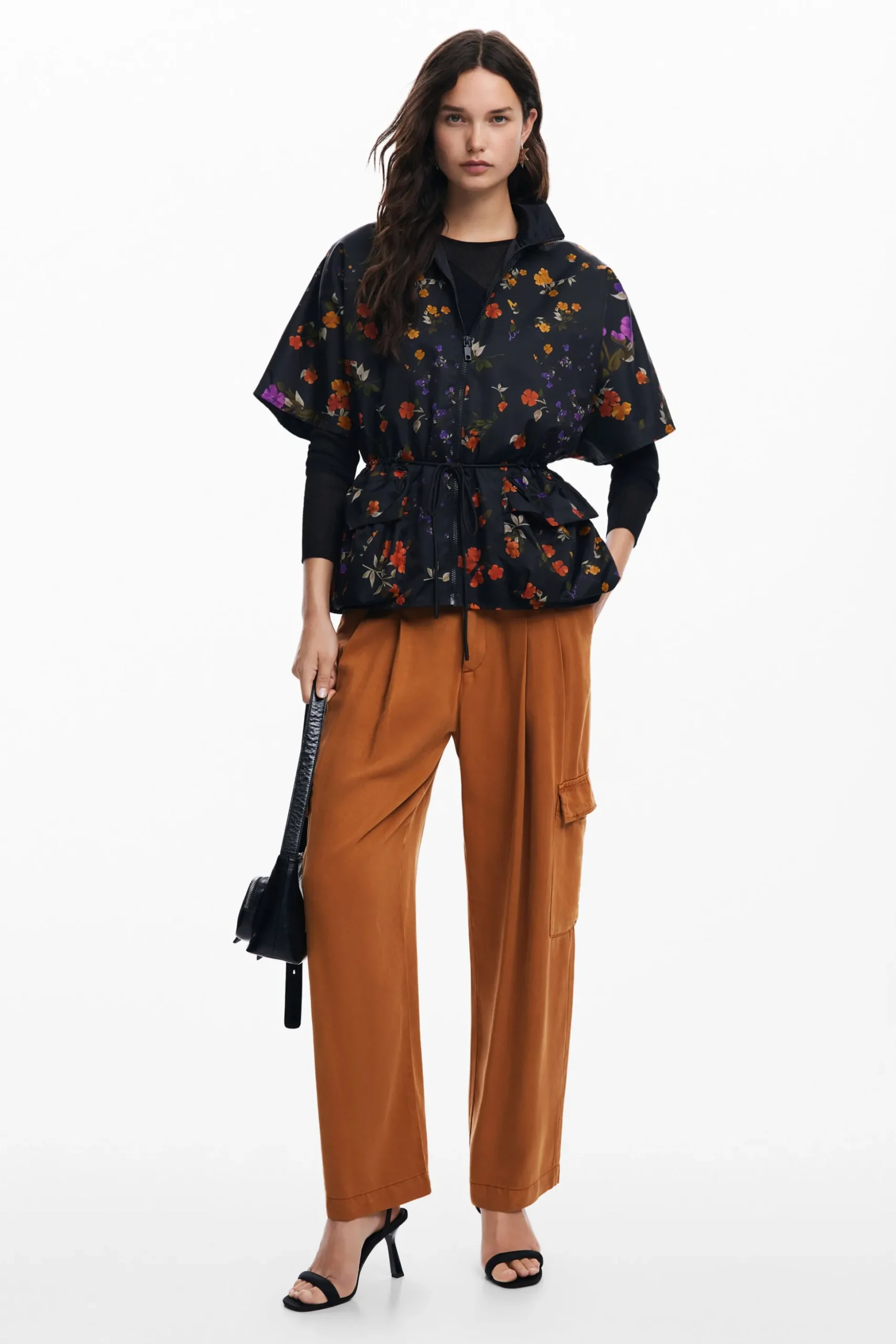 Petal zipper poncho