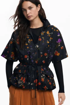 Petal zipper poncho