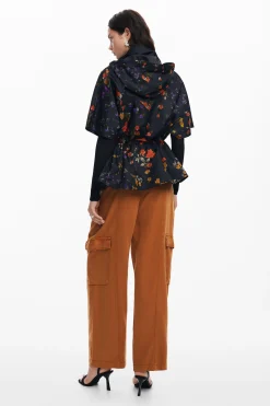 Petal zipper poncho