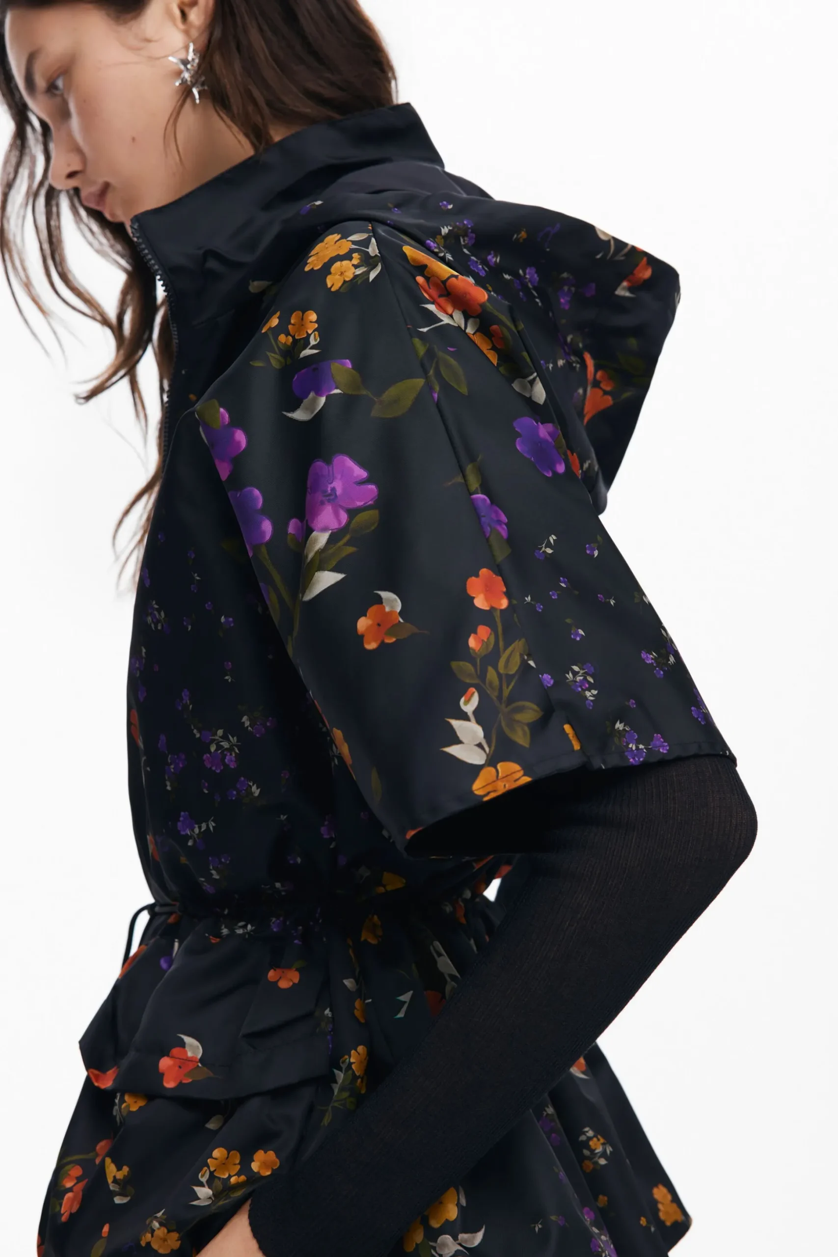 Petal zipper poncho
