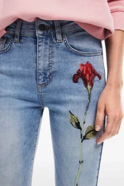 Pink denim pants