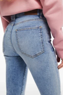 Pink denim pants