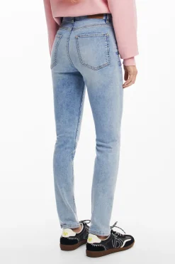 Pink denim pants