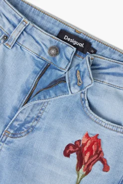 Pink denim pants