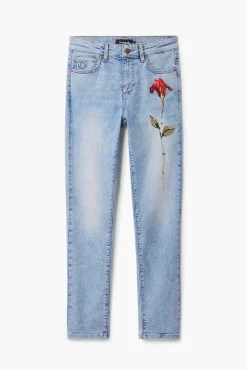 Pink denim pants