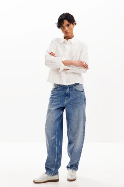 Plain shirt with embroidery