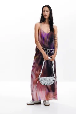 Pleated dress with floral print